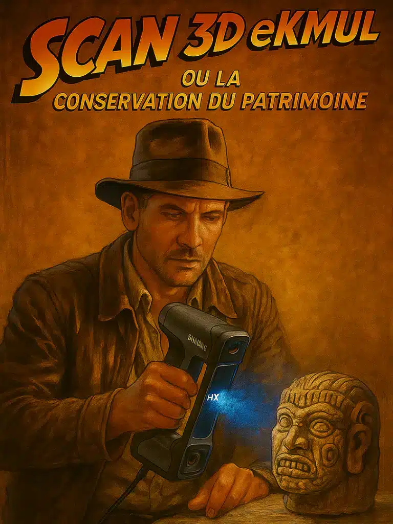 scan 3D une statuette en pierre pour impression 3D