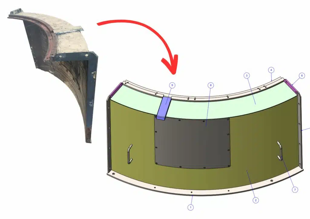Scan pièce métallique dessin 3D